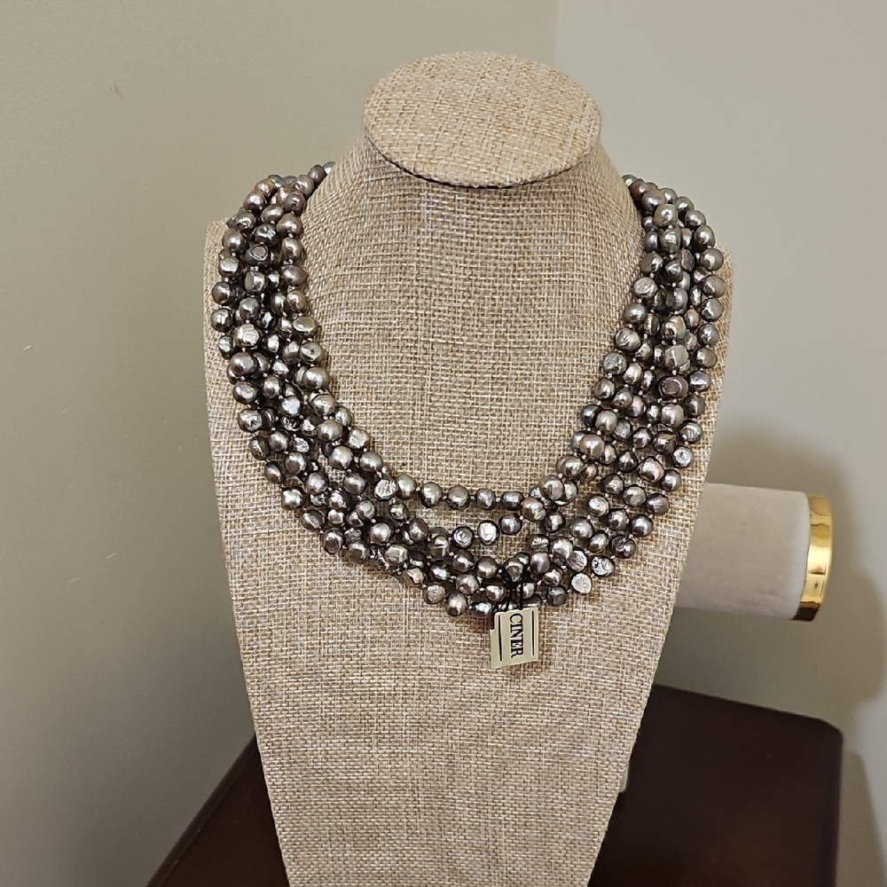 Silver Multi-Strand Statement Necklace Luxurious Design